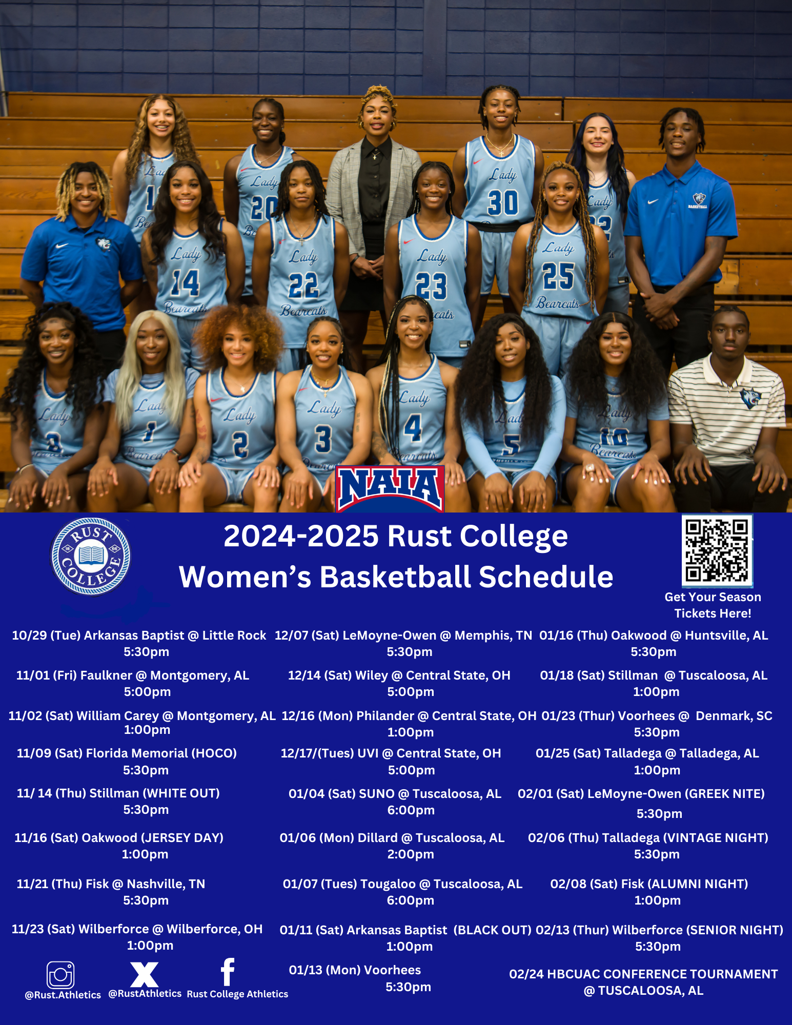 Rust College Women&rsquo;s Basketball Announces 2024-2025 Season Schedule and Ticket Options in New HBCU Athletic Conference