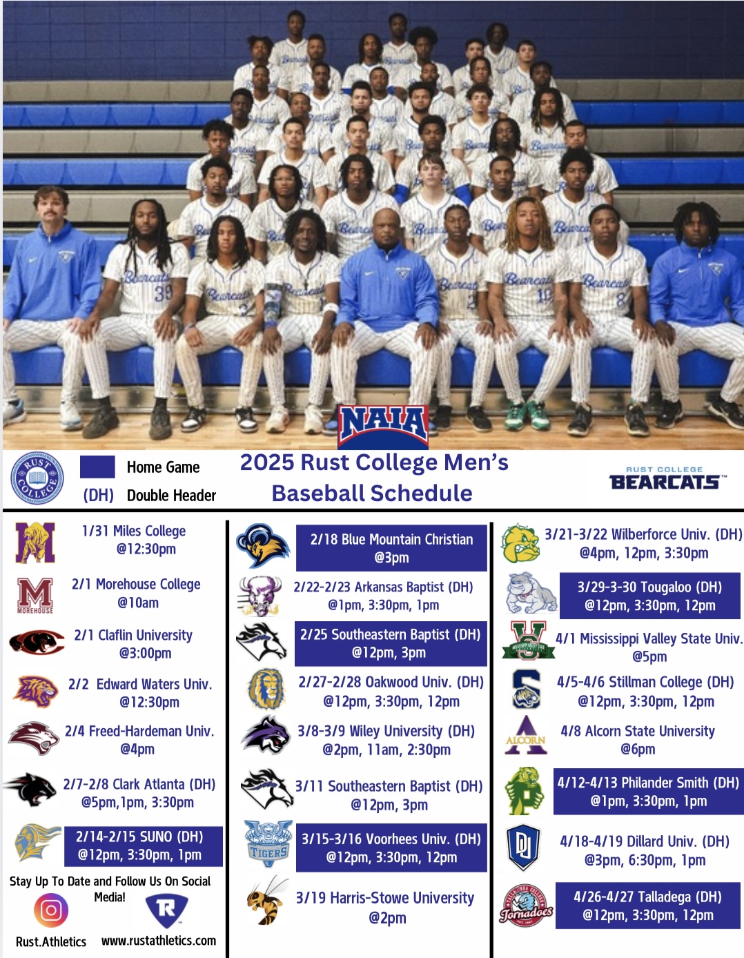 Rust College Baseball Set to Open 2025 Season with High Expectations