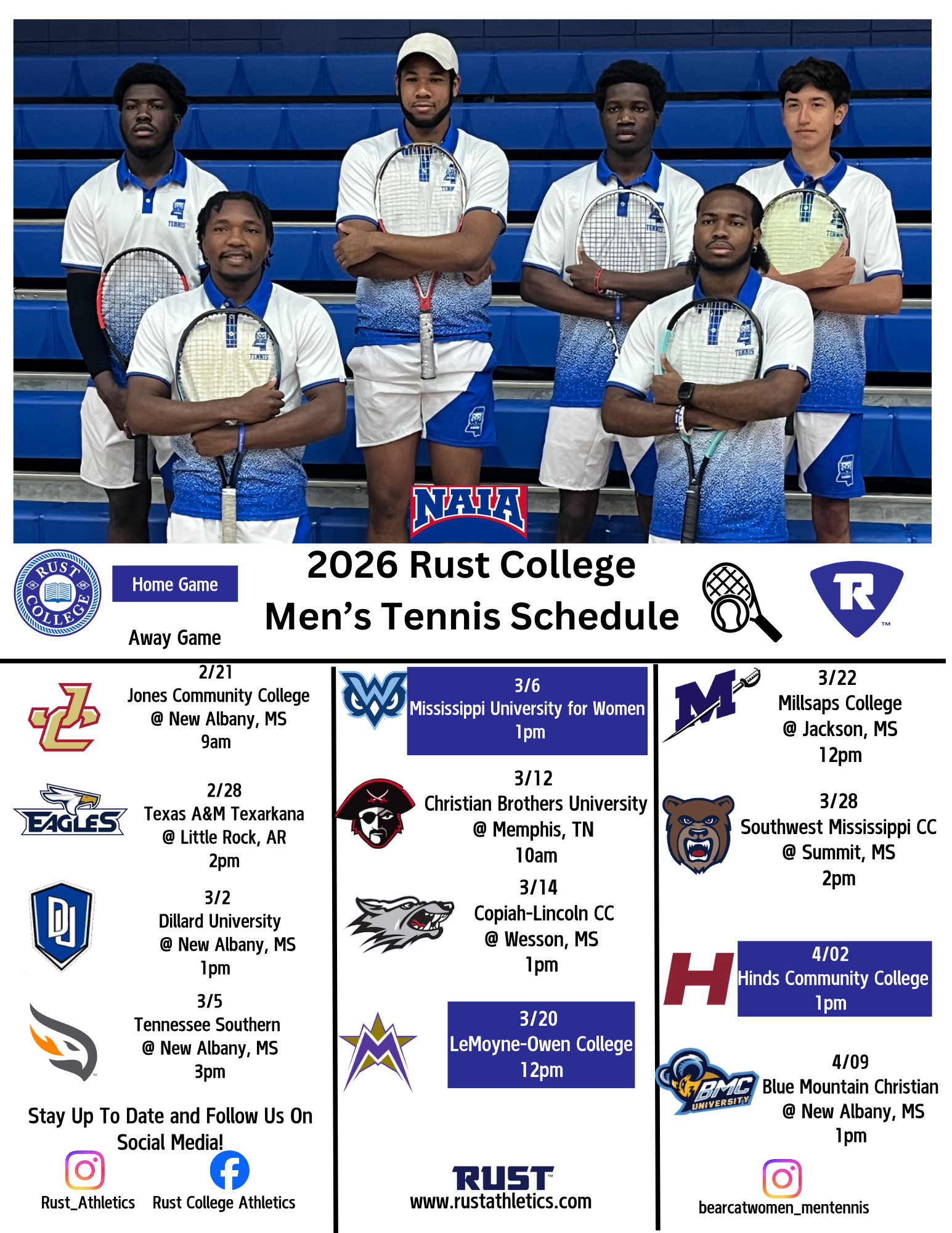 Rust College Men&rsquo;s Tennis Opens 2026 Season Under Coach Venecca Green, Welcomes Fans to Brand New Home Courts