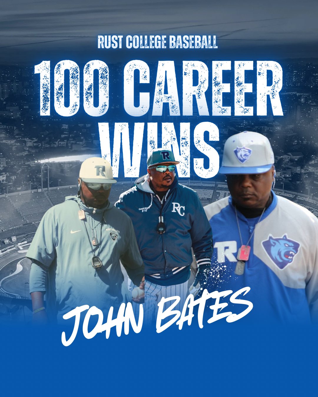Rust College Head Baseball Coach John Bates Earns 100th Career Victory